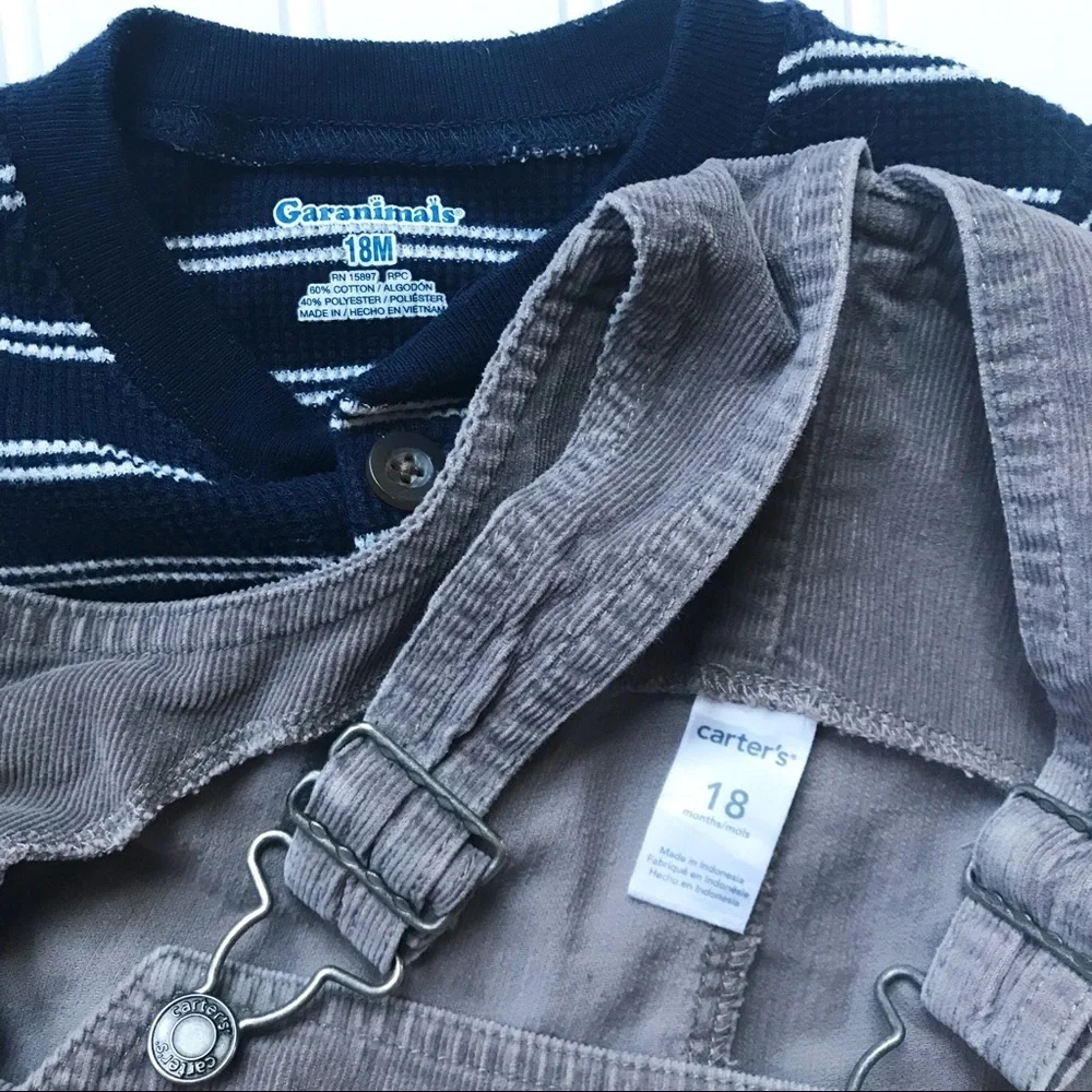 •Carter’s• corduroy overalls/waffle knit top set